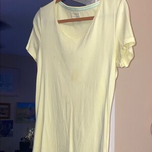 Talbots Pale Yellow V-Neck Short Sleeve Tee